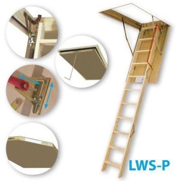 Adjustable Attic Ladder with Anti-Slip Steps Rubber Gasket E68377