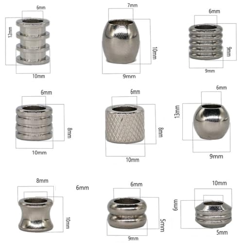 18pcs Stainless Steel Beard Beads V23288
