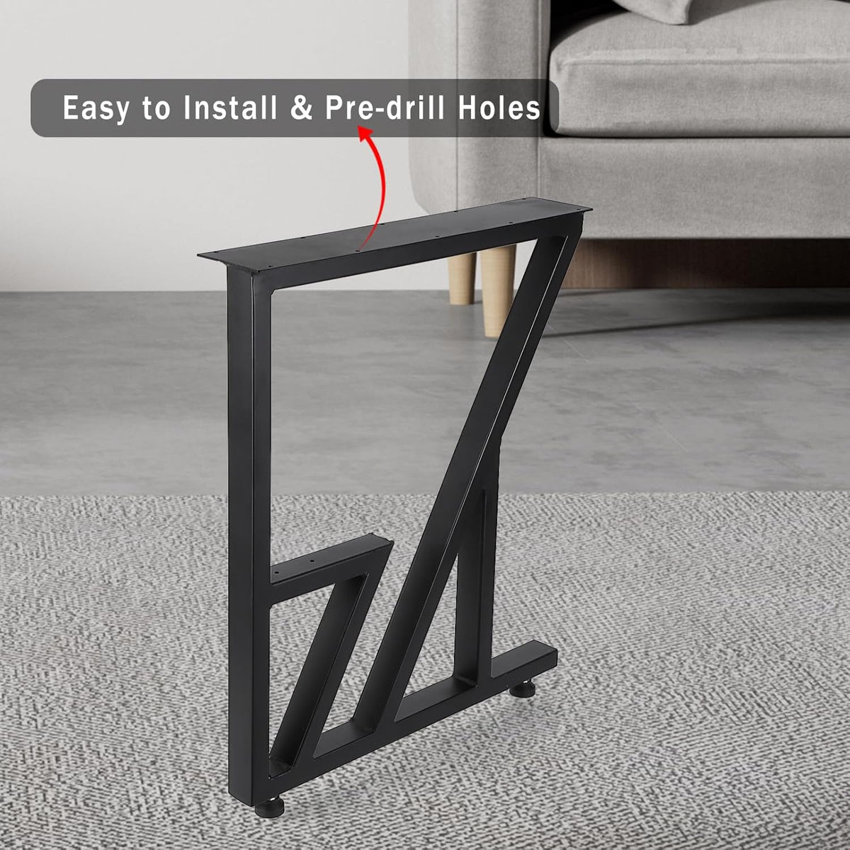 Black Heavy Duty Metal Table Legs 28"x124" (2PCS) S84576