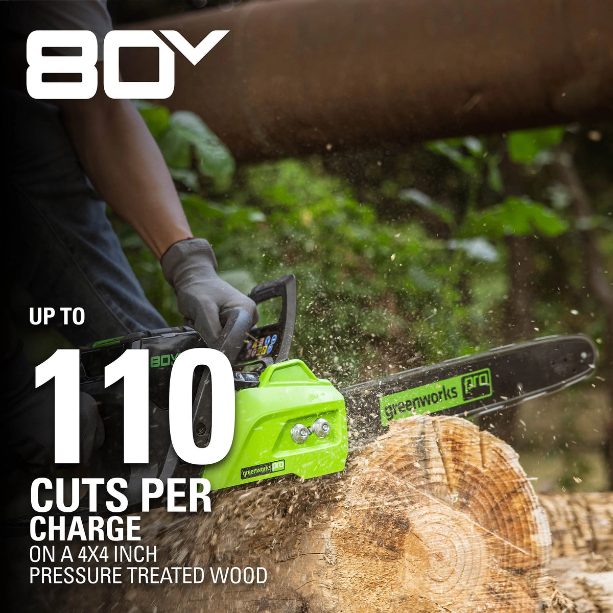 80V 18-inch Cordless Brushless Chainsaw Kit with 2.0 Ah Battery & Charger T33034