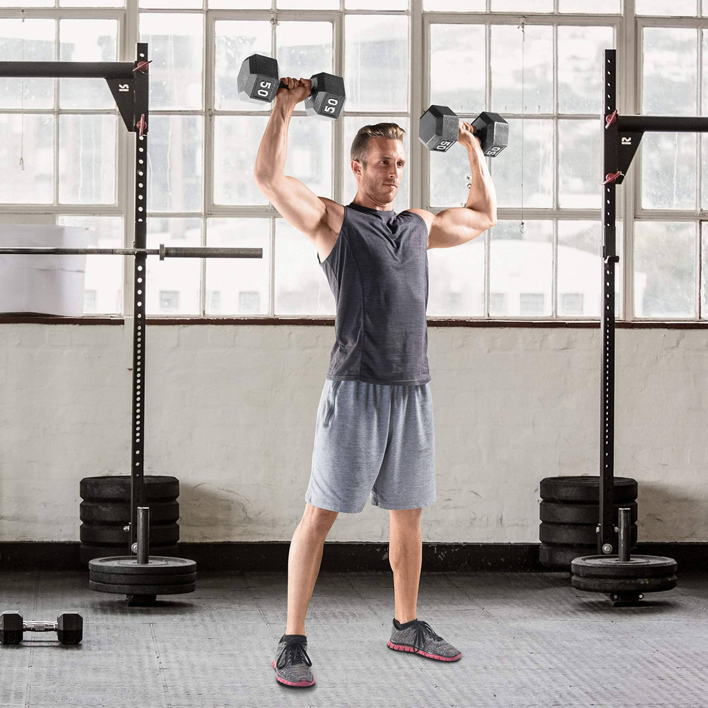 Grey Solid Hex Dumbbell 65 lbs U694
