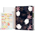 18 Month Weekly & Monthly Planner Spiral Bound Hard Cover with Stickers & Gift Box V120