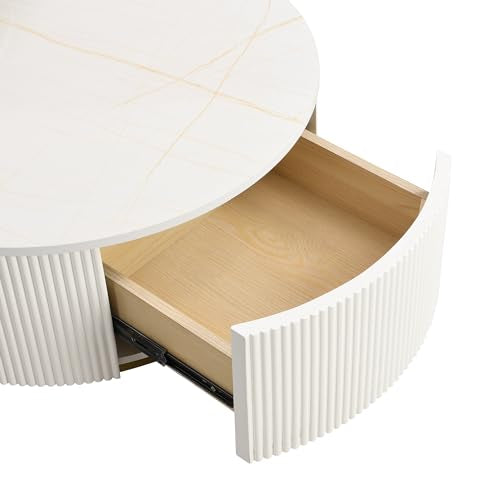 Round Nesting Coffee Table Set of 2 with Drawers K21759