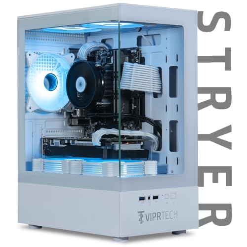 White Liquid-Cooled Gaming Desktop Computer, AMD Ryzen 7, RTX 4060 8GB, 32GB DDR4, 1TB NVMe SSD L525643