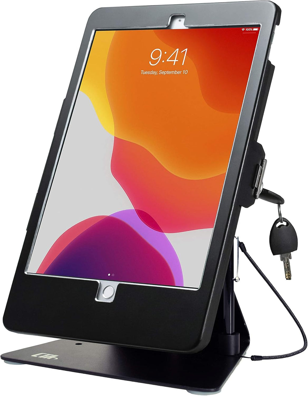 White Dual Kiosk Stand with Locking Case, Cable, Stylus and Tether K40821