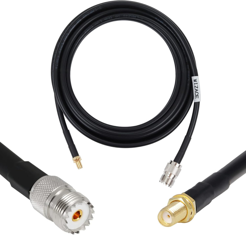 36 ft SMA Female to SO239 Extension Cable, Pure Copper Low-Loss Coaxial Cables 50 Ohm V98744