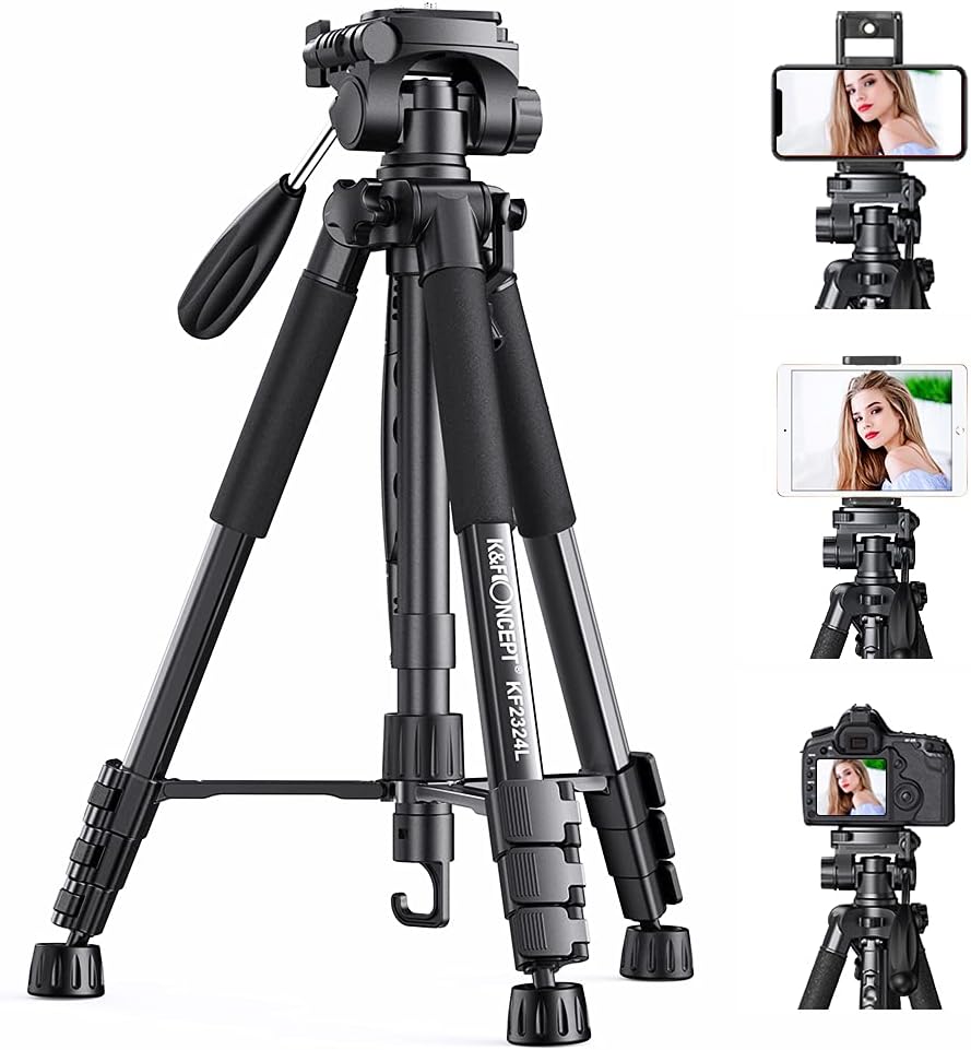 Portable Compact Aluminum Tripod Monopod with 3-Way Swivel Pan Tilt Head B30031