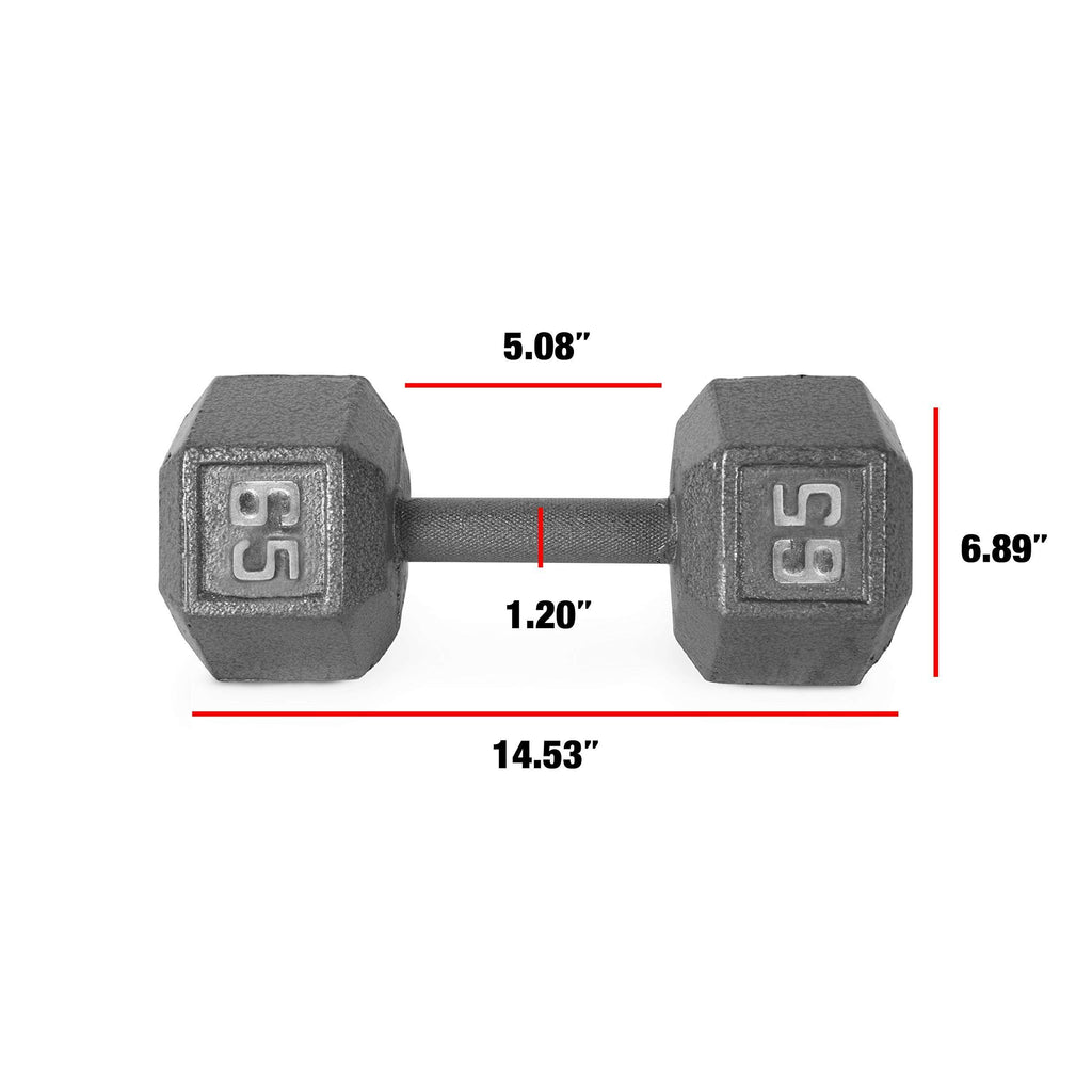 Grey Solid Hex Dumbbell 65 lbs U694