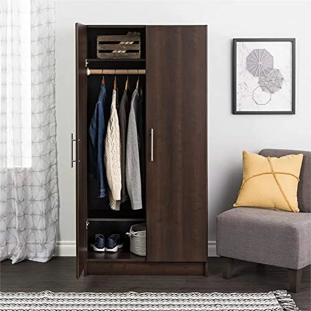 32" Wardrobe Armoire In Espresso H37258