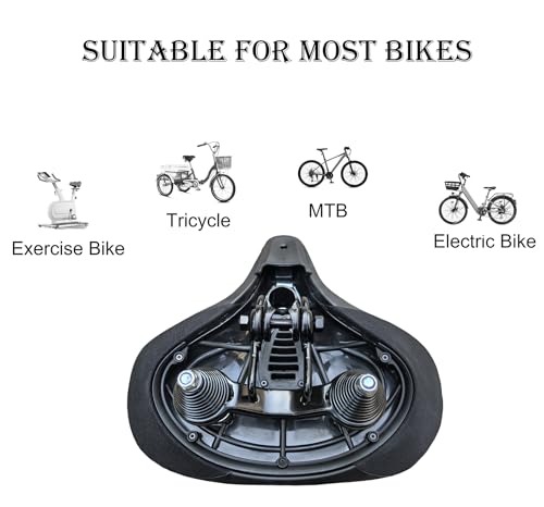 Oversized Comfort Bicycle Saddle Replacement with Memory Foam PU Cushion H5349