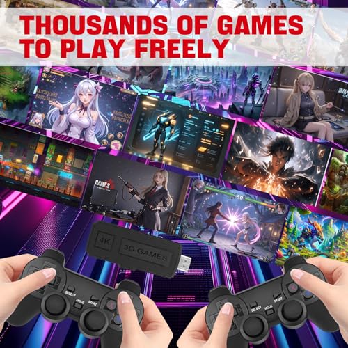 256GB Wireless Retro Gaming Console with 2.4GHz Wireless Controllers X647