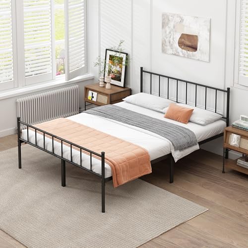 Full Metal Platform Bed Frame with Steel Slat Support X768