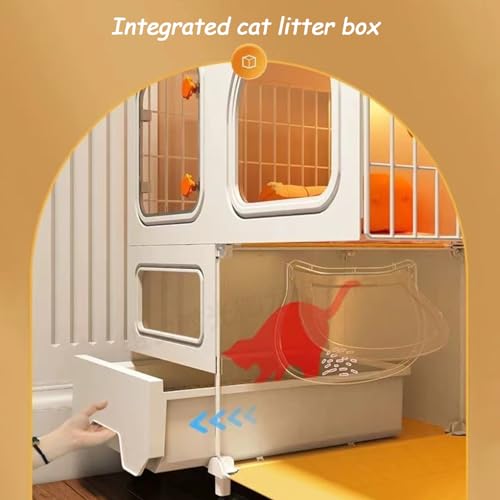 Large 2/3 Tier Cat Cage with Cat Litter Box W396969