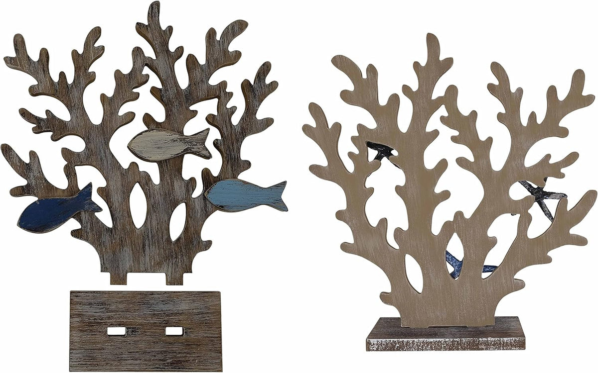 Coral Decor Beach Decor Centerpiece Set of 2 Pack R725