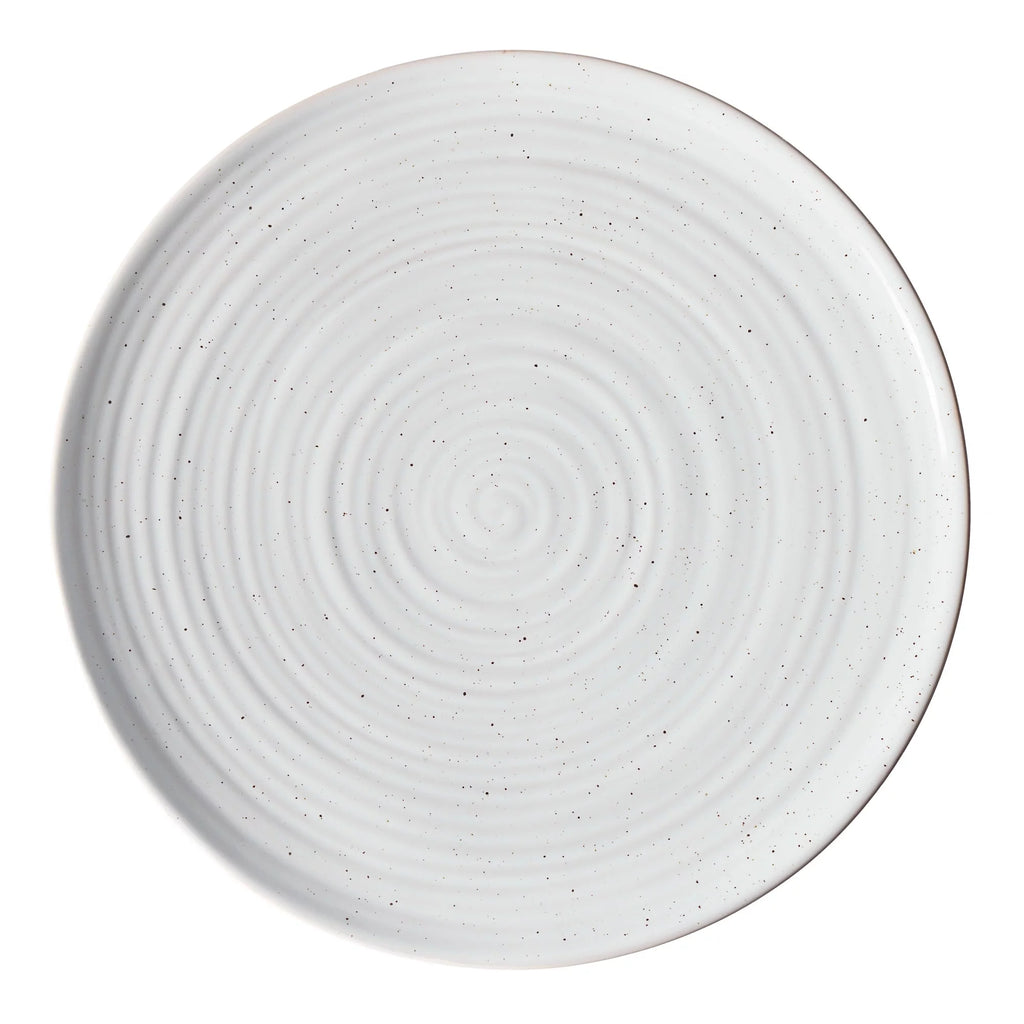 White Round Stoneware 16-Piece Dinnerware Set L36237
