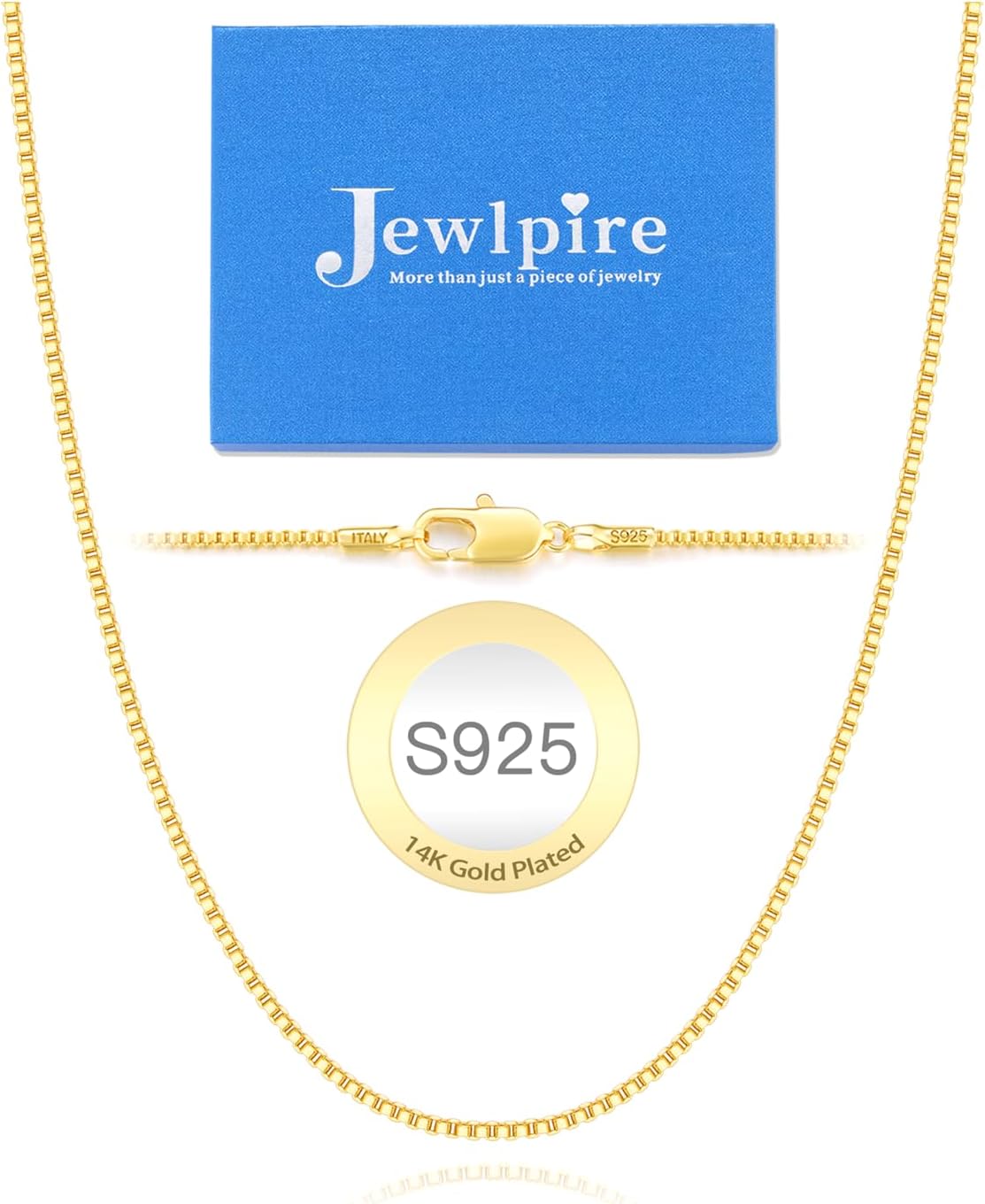 Solid 14K Gold Over 925 Sterling Silver Chain Necklace W726