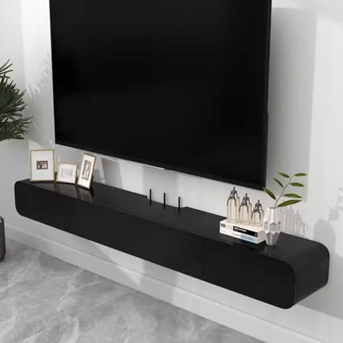 Black Wall-Mounted TV Cabinet 180 * 18 * 24cm L444
