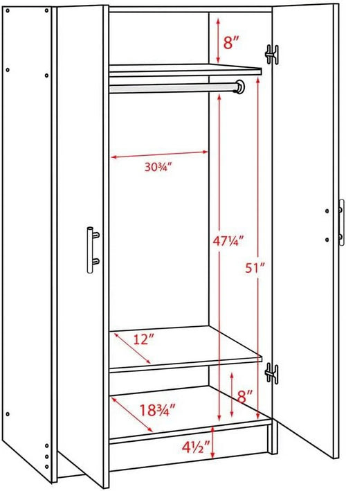 32" Wardrobe Armoire In Espresso H37258