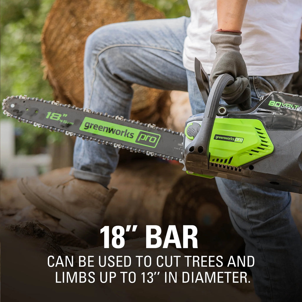 80V 18-inch Cordless Brushless Chainsaw Kit with 2.0 Ah Battery & Charger T33034