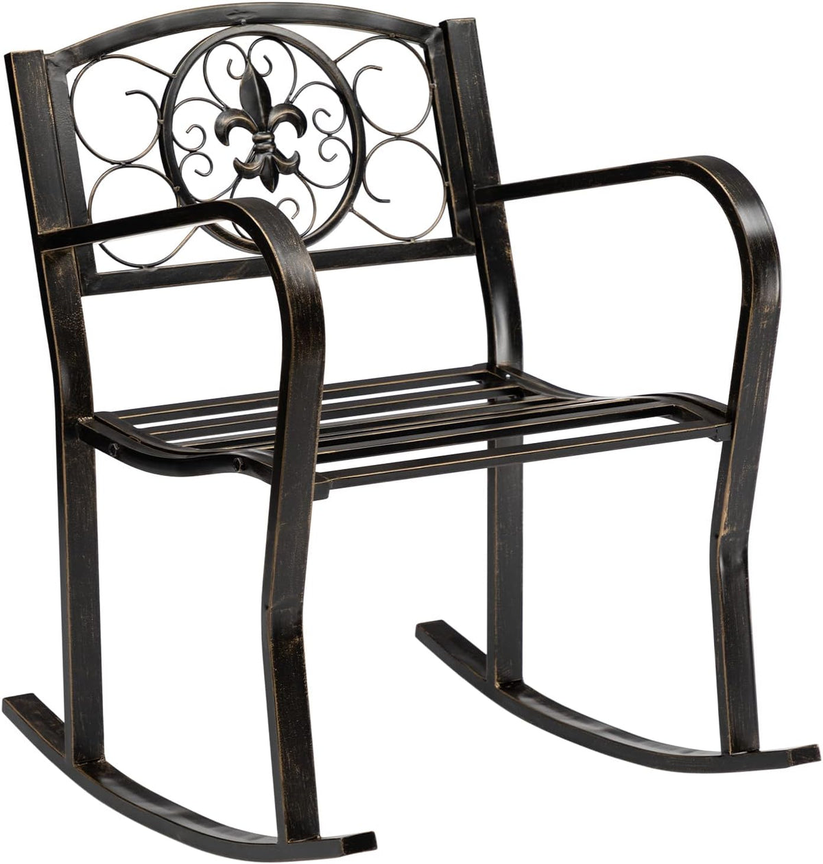 Metal Vintage Rocking Chairs with Back & Armrest L3472
