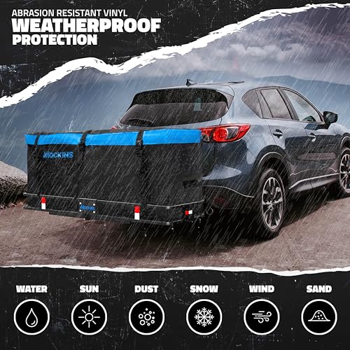60x20x6 Heavy-Duty Folding Hitch Cargo Carrier with Waterproof Luggage Bag P7930