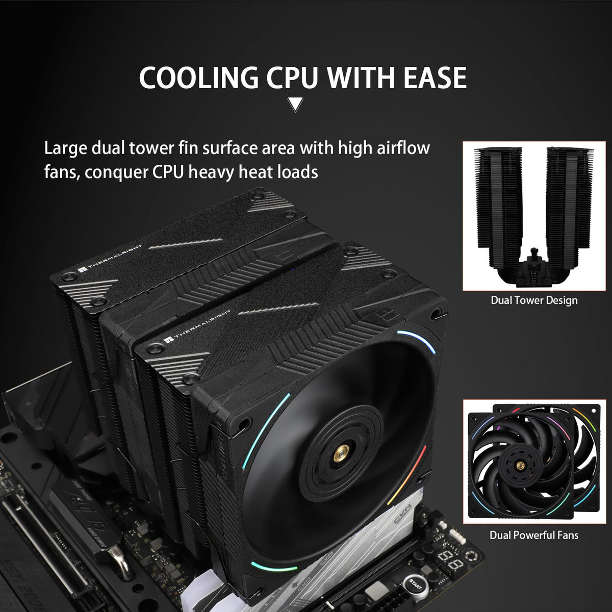 CPU Cooler with Dual PWM Fan and 7 Heat Pipes C1064