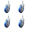 Blue Poly Swivel Caster Set of 4 Z834