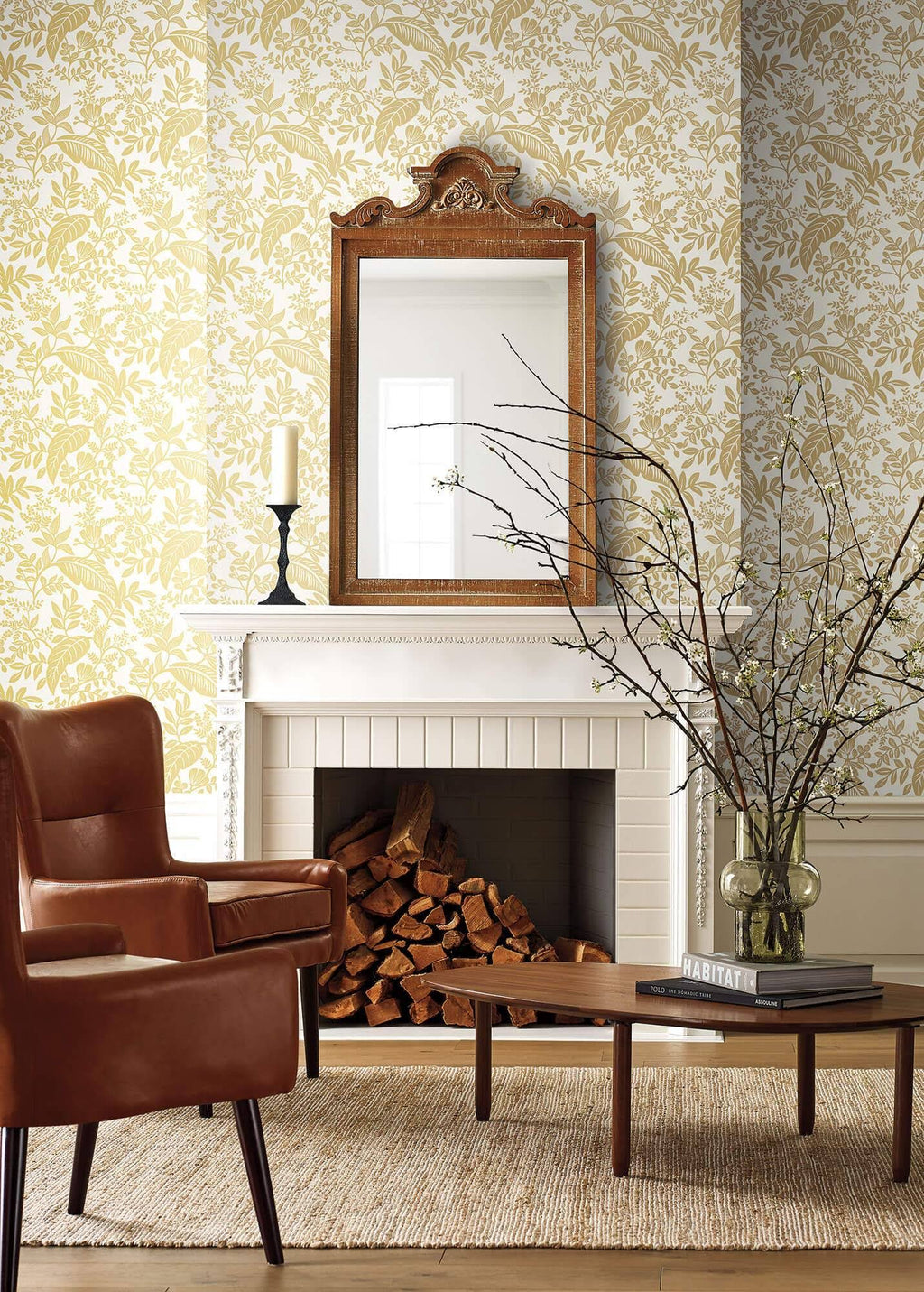 Gold White Wallpaper H772