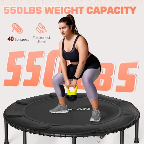40"/48" Foldable Mini Trampoline with Durable Bungees Y487465