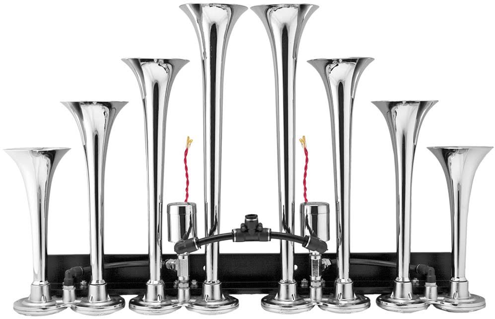 8 Air Horn Chrome Plated Trumpets M78734