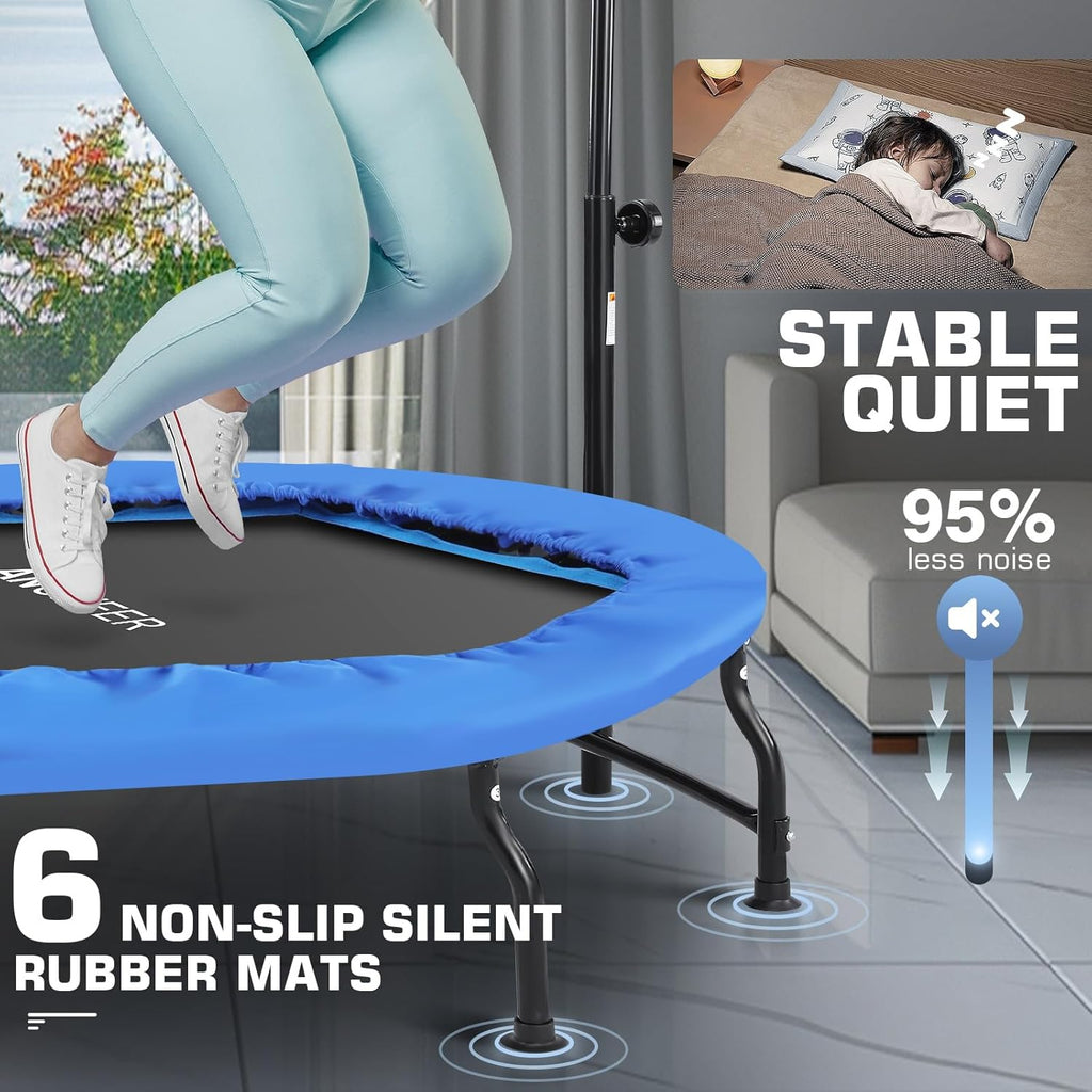 40/50" Foldable Mini Trampoline with Bungees and Adjustable Foam Handle D94198