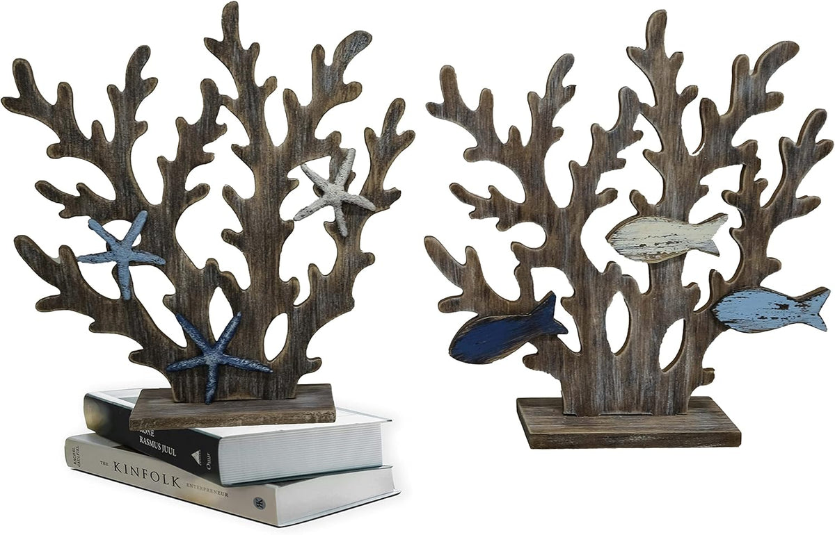 Coral Decor Beach Decor Centerpiece Set of 2 Pack R725