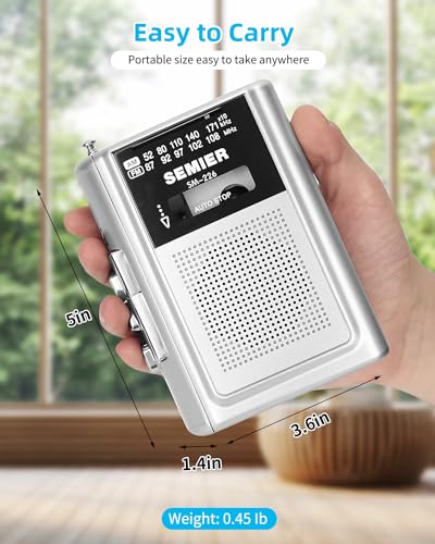 Compact Vintage Cassette Tape Player with AM FM Z4606
