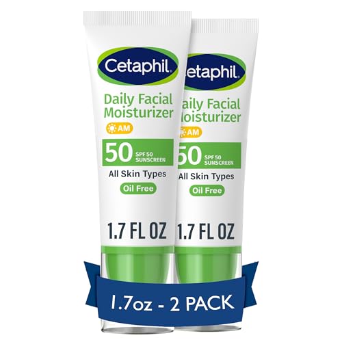Daily Facial Moisturizer SPF 50, 1.7 Fl Oz (Pack of 2) B555671