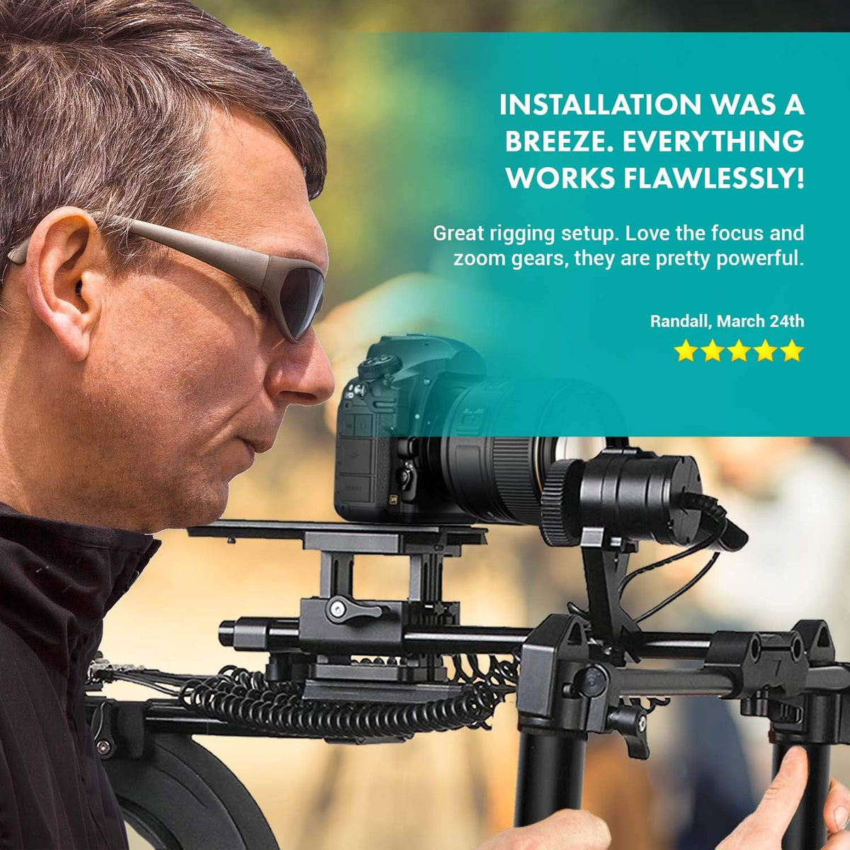 DSLR Shoulder Rig with Follow Focus and Zoom Control W2222