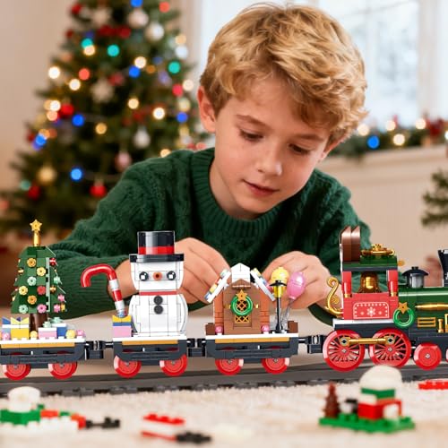 Christmas Train Building Toys Set 868pcs with LED Light E716