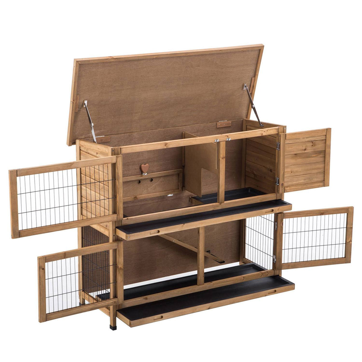 48x22 Wood Chicken Coop Hen House Rabbit Hutch Poultry Cage Y1155
