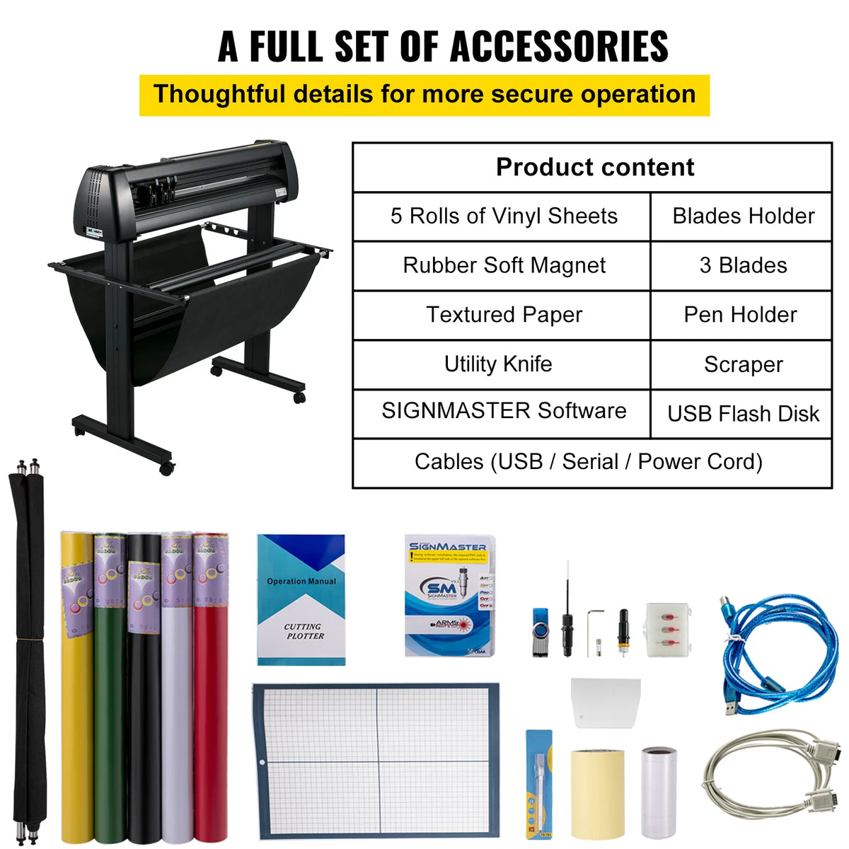 Vinyl Cutter, 34 in / 870 mm Vinyl Plotter, Off-line LCD Cutting Machine F65749