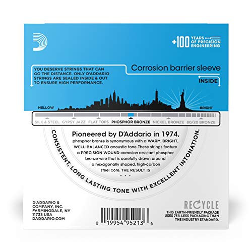 Phosphor Bronze Acoustic Guitar Strings 12-53 Light 3-Pack G5468