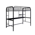 Black Metal Twin Over Workstation Bunk Bed J162