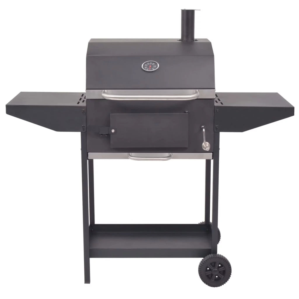 BBQ Charcoal Smoker with Bottom Shelf Black X385