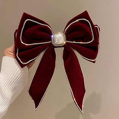 Red Velvet Hair Bow Clip L3930