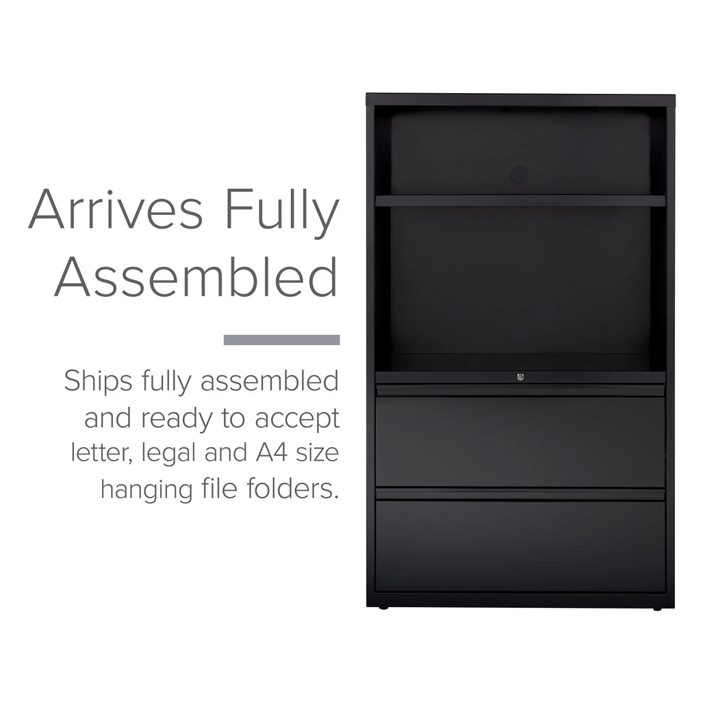 36 inch Wide 2 Drawer Metal File Cabinet, Black P95099