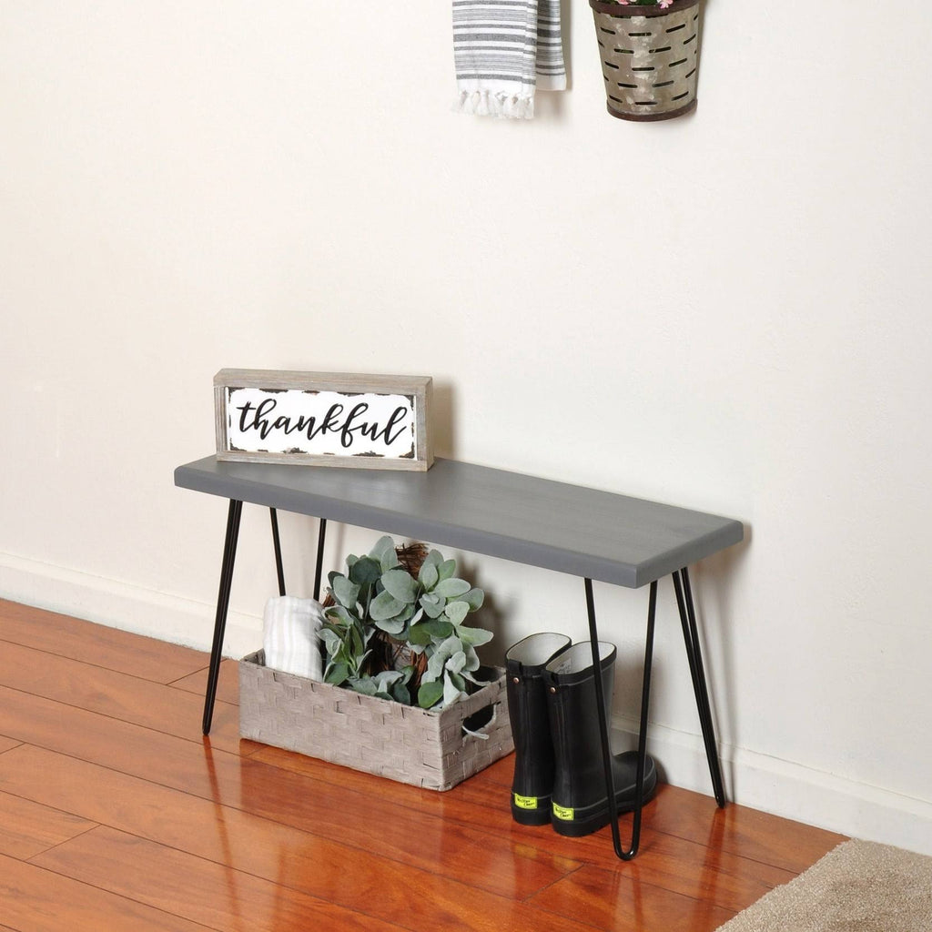Weathered Gray Wood Bench D62570