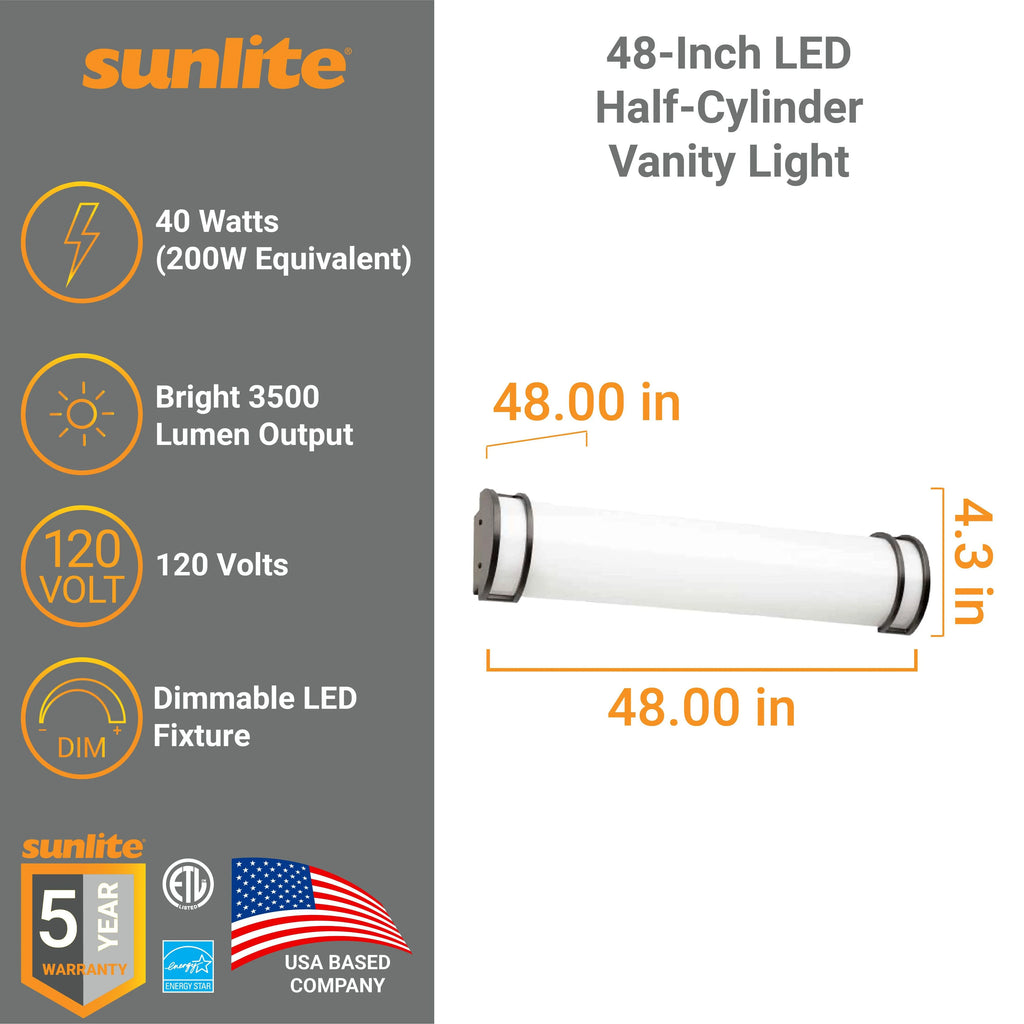 LED Half-Cylinder Vanity Light Fixture, Color Temperature Selectable, Oil-Rubbed Bronze P401569