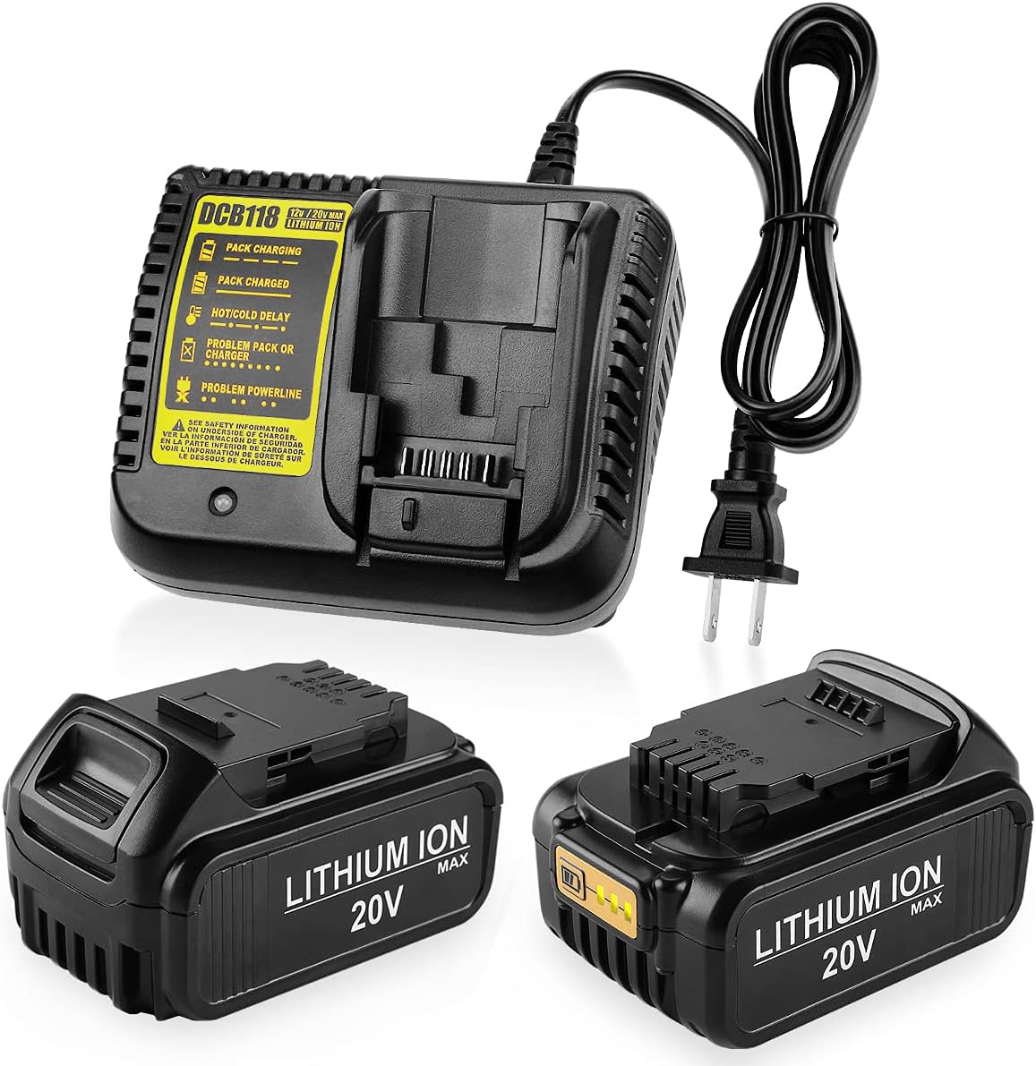 2 Pack 20V MAX Lithium Battery and Charger F907
