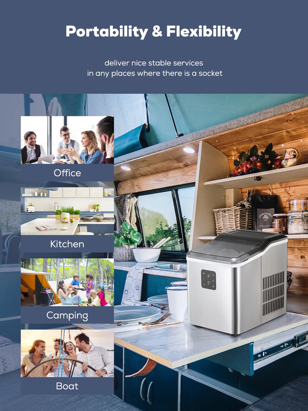 Countertop Ice Maker 28lbs in 24h Stainless Steel U53300
