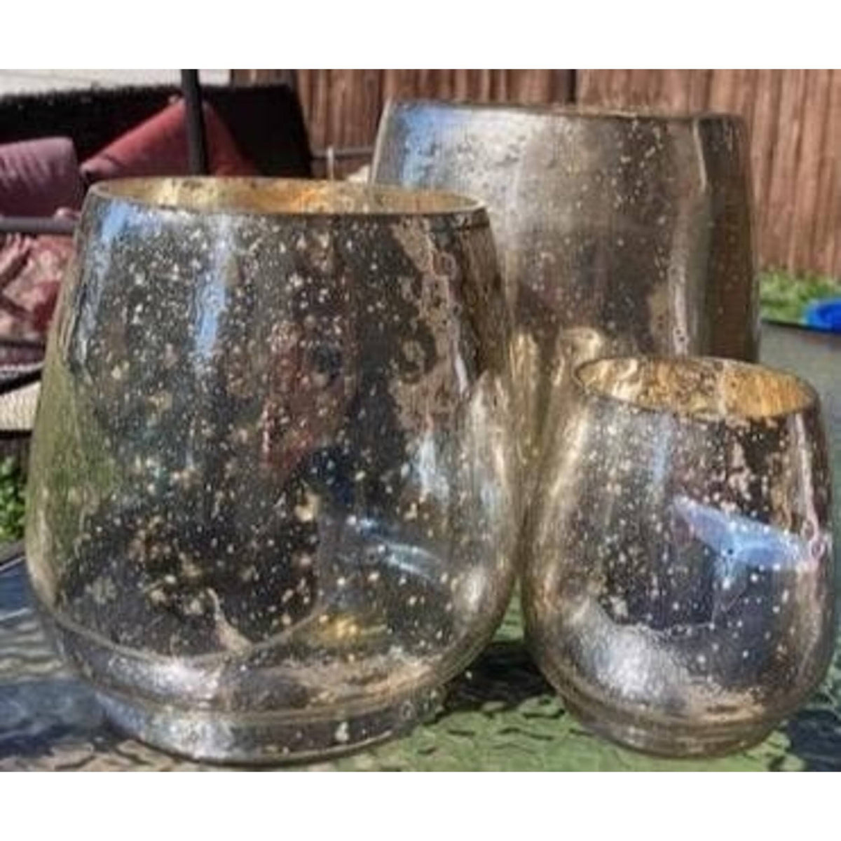 Silver Mercury Glass Candle Holders H8990