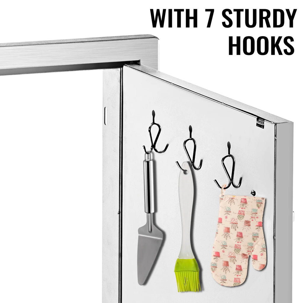 Double Wall Stainless Steel Outdoor Access Door with Hooks Q693808