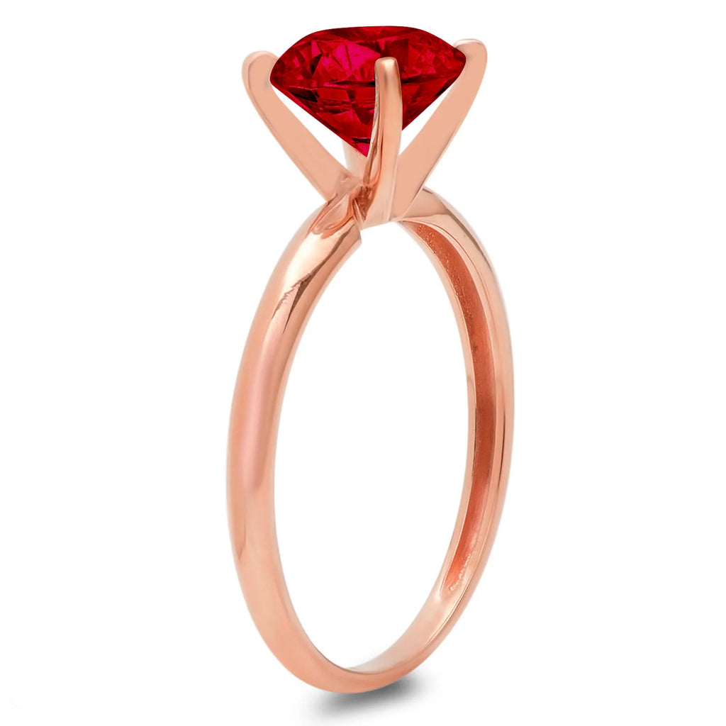 Red Natural Garnet Solitaire Ring Y62601